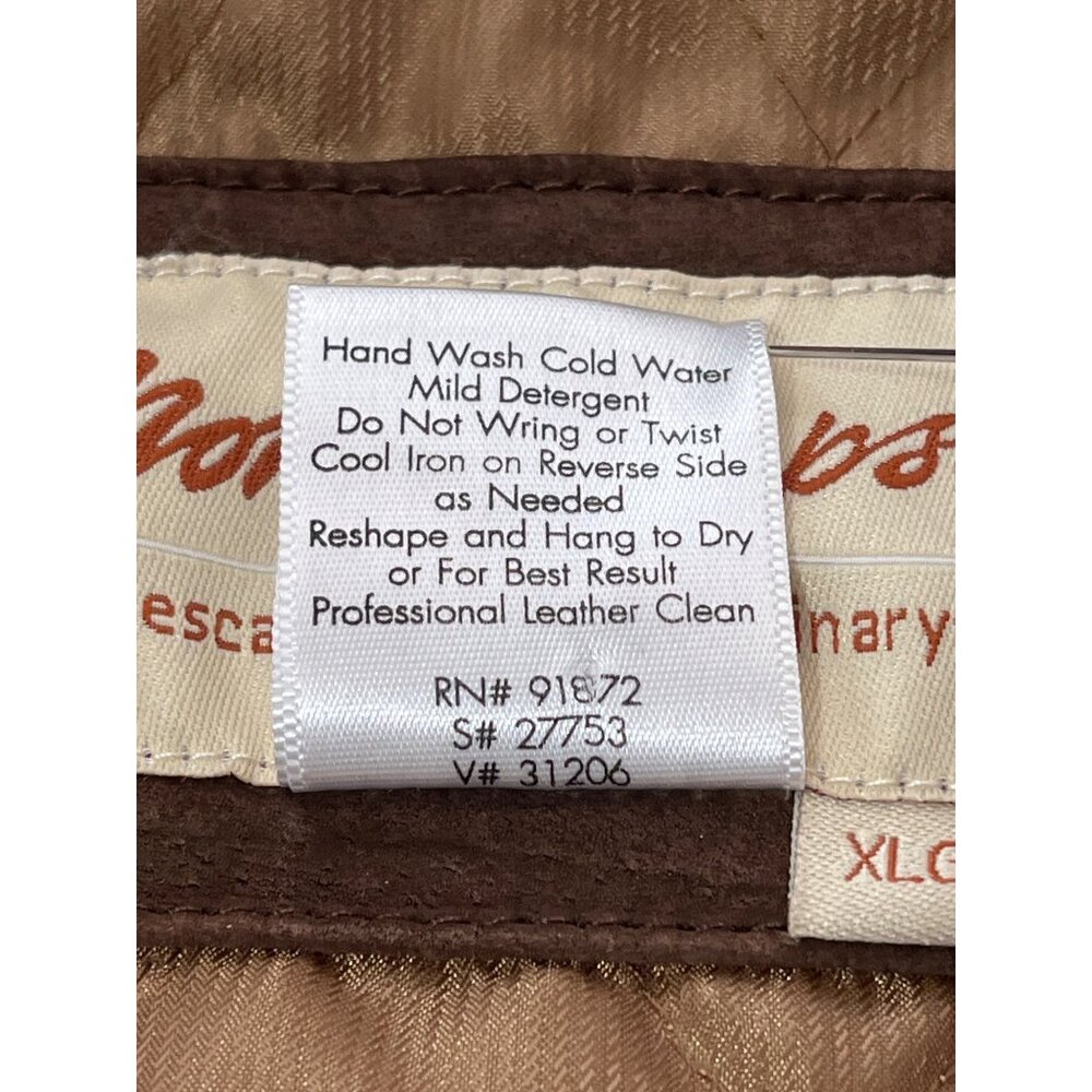 Norm Thompson Suede Leather Brown Flight Bomber Jacket Quited-Lining Vintage XL - Picture 7 of 8
